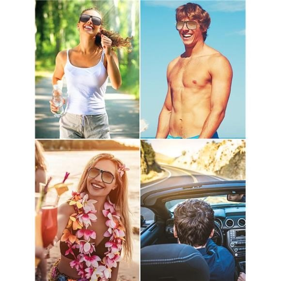 3 Pairs Gold Frame Retro Sunglasses Oversized Square Sunglasses Metal Frame - Picture 5 of 6